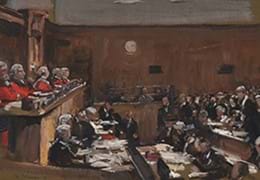 Original sketch for 'The Hearing of the Appeal of Sir Roger Casement' sells for £155,200 | Modern and Contemporary Art Auction Results | 13 March 2024 Image