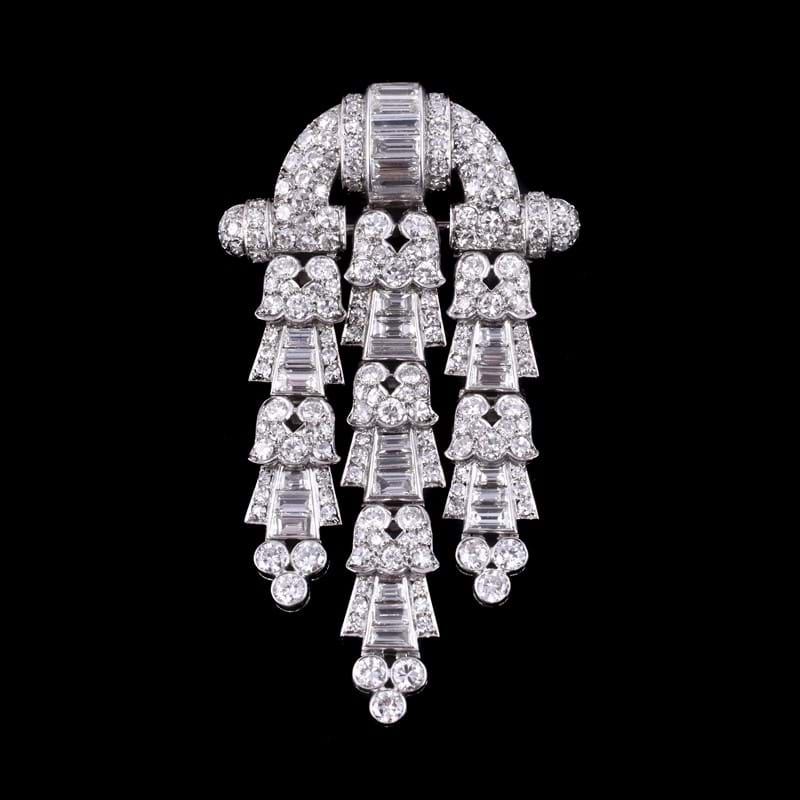 A diamond brooch pendant, approx. 4.00 carats in total