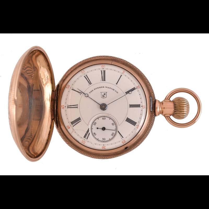 The Dueber Watch Co., gold coloured full hunter keyless wind pocket watch 