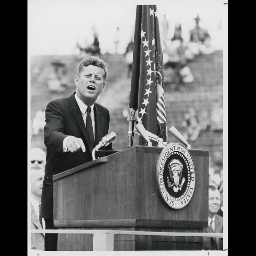 Inline Image - Lot 44: John F. Kennedy delivers the famous "We Choose to Go to the Moon" speech, 12 Sept 1962 | Est. £300-500 (+ fees)