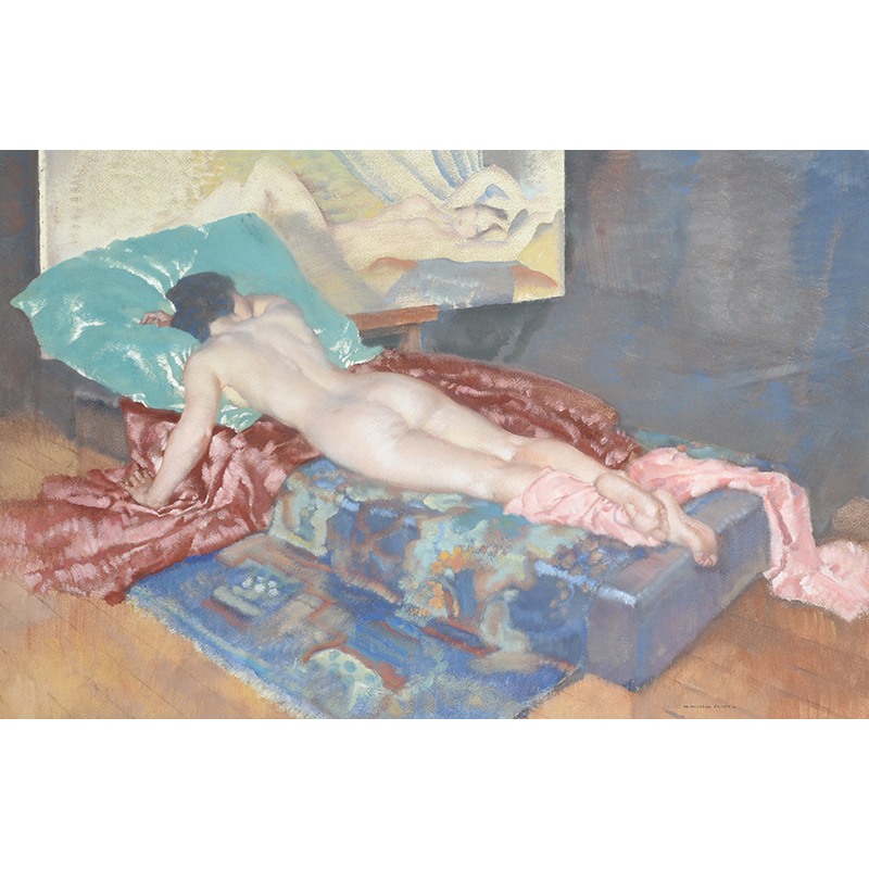 λ Sir William Russell Flint (Scottish 1880-1969) The jade cushion tempera on paper 