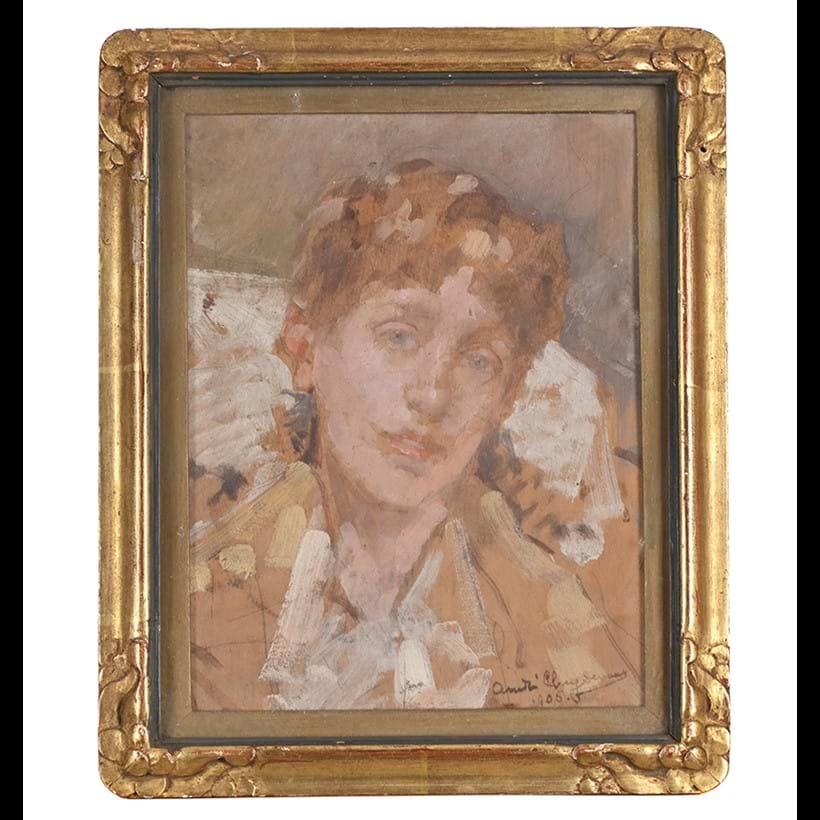 Inline Image - Lot 94: André Edmond Alfred Cluysenaar (Belgian 1872-1939), 'Portrait of John Cluysenaar', Oil and pencil on panel, | Est. £200-400 (+ fees)