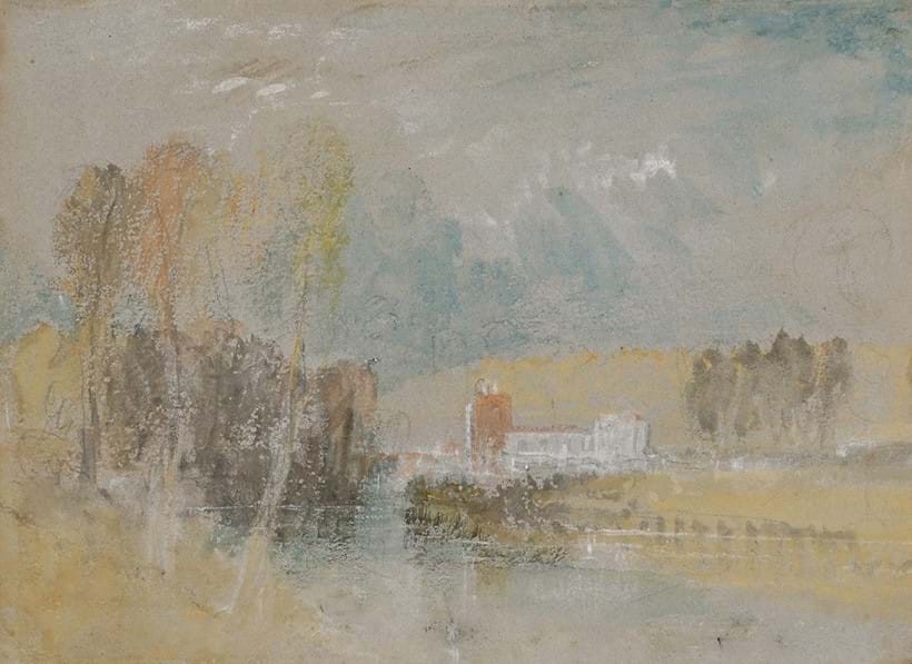 Inline Image - Lot 85: Joseph Mallord William Turner, R.A. (British 1775-1851), 'River Landscape in France', Watercolour and bodycolour on grey paper | Est. £70,000-100,000 (+ fees)