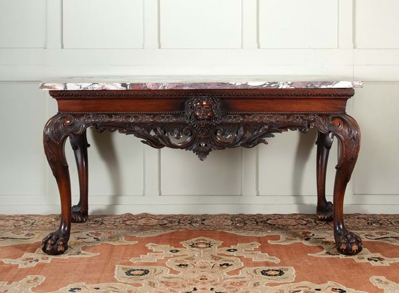 Inline Image - Lot 73: A George II mahogany and marble console or hall centre table, Irish, circa 1750 | Est, £20,000-30,000 (+ fees)