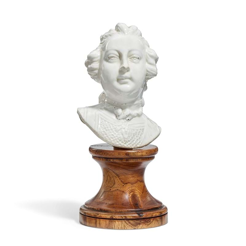 A Chelsea porcelain bust of William Augustus, Duke of Cumberland, circa 1750-52