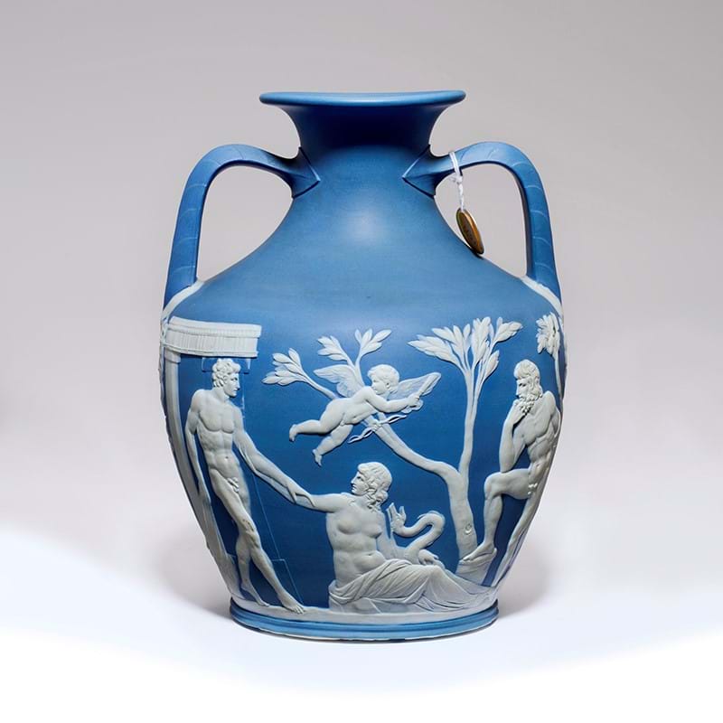 A Wedgwood blue Jasperware model of the Portland vase, circa 1791