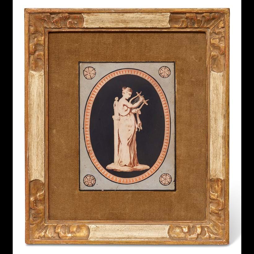 Inline Image - Lot 1095: A Staffordshire ceramic black encaustic-decorated rectangular plaque, probably late 18th century | Est. £5,000-8,000 (+ fees)