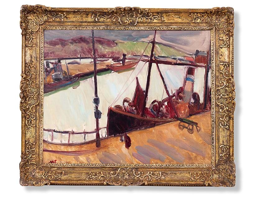 Inline Image - Lot 131: Sir Matthew Smith (British 1879-1959), 'Dieppe Harbour (III) 1926', Oil on canvas | Sold for £52,700