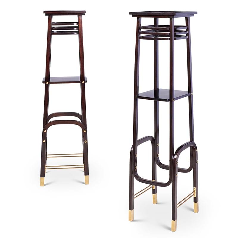 A Pair of Austrian Art Nouveau Ebonised Beech and Brass Mounted Stands, by Marcel Kammerer (1878-1959)