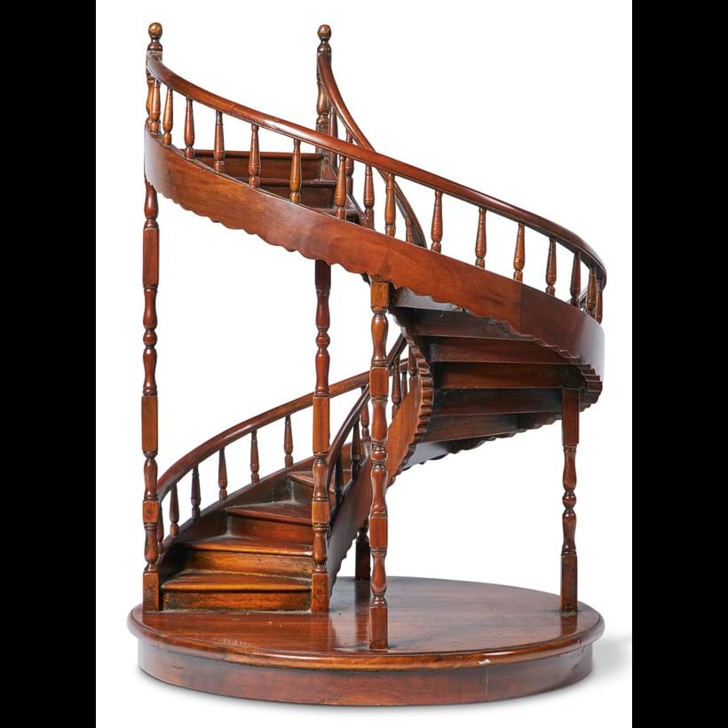 Inline Image - Lot 34: Theodore Alexander, a varnished wood scale model of a spiral staircase, modern | Est. £400-600 (+ fees)