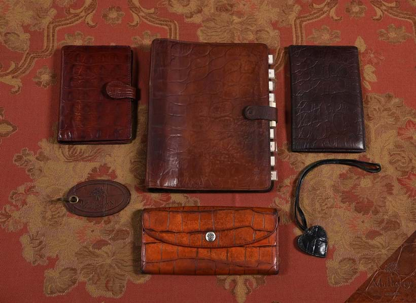 Inline Image - Lot 139: A selection of Mulberry Nile crocodile leather goods, including Roger Saul's own 1990's iconic Mulberry planner | Est. £80-120 (+ fees)