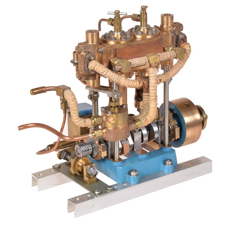 A well-engineered model of a twin simple vertical marine engine 