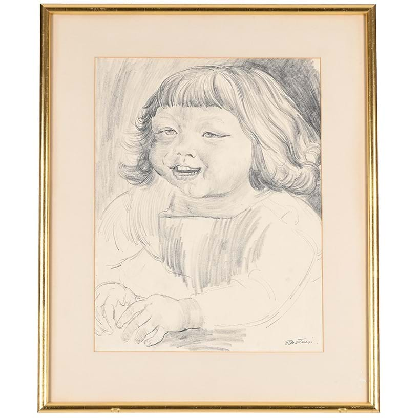 Inline Image - λ Lot 95: Sir Jacob Epstein (American /British 1880-1959), ‘Study of Jackie’, charcoal | Est. £400-600 (+ fees)