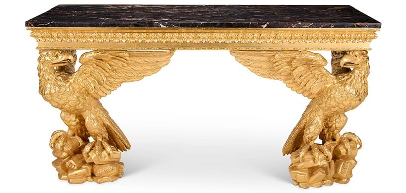 Inline Image - Lot 21: A carved giltwood console table, 18th century and later, in the manner of William Kent | Est. £6,000-10,000 (+ fees)