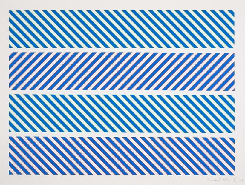 Inline Image - Bridget Riley (b.1931), Hommage to Rothko (Tommasini & Gubay 20), Screenprint in colours, 1973, signed and dated in pencil