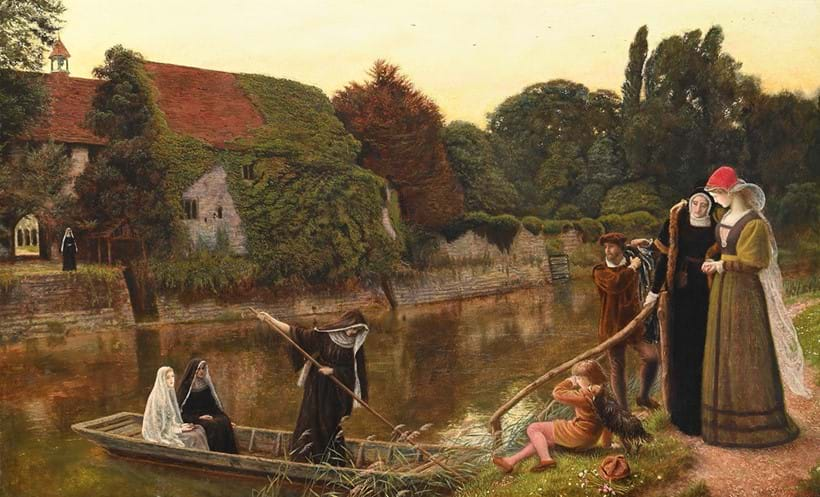 Inline Image - Lot 137: Arthur Hughes (British 1832-1915), 'The Convent Boat', Oil on canvas | Est. £7,000-10,000 (+ fees)