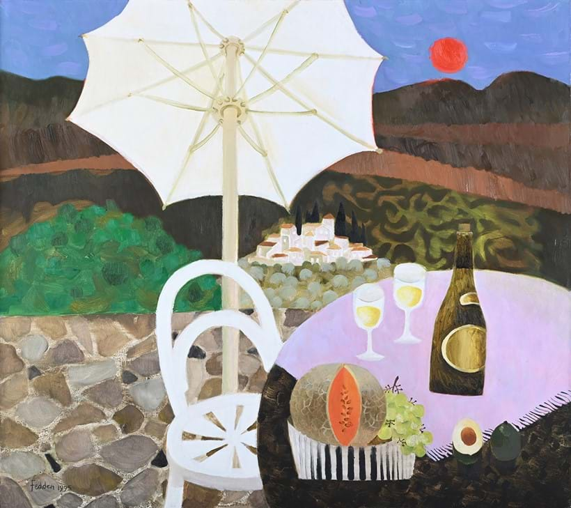 Inline Image - Lot 64: λ Mary Fedden (British 1915-2012), 'The White Umbrella', Oil on canvas | Est. £20,000-30,000 (+ fees)