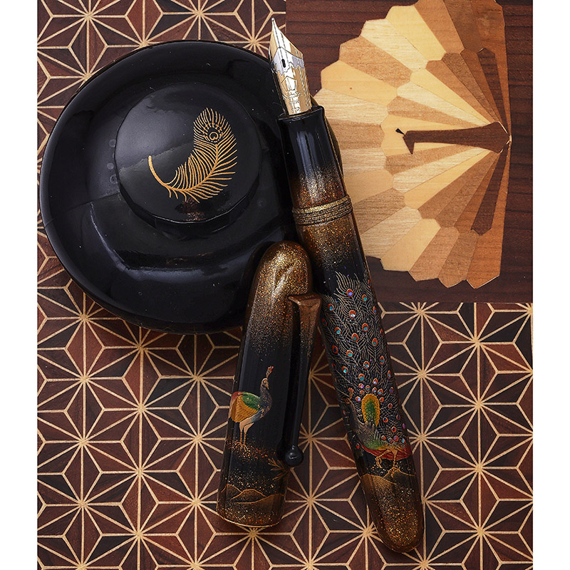 Namiki, peacock a limited edition maki-e fountain pen, no. 45/80