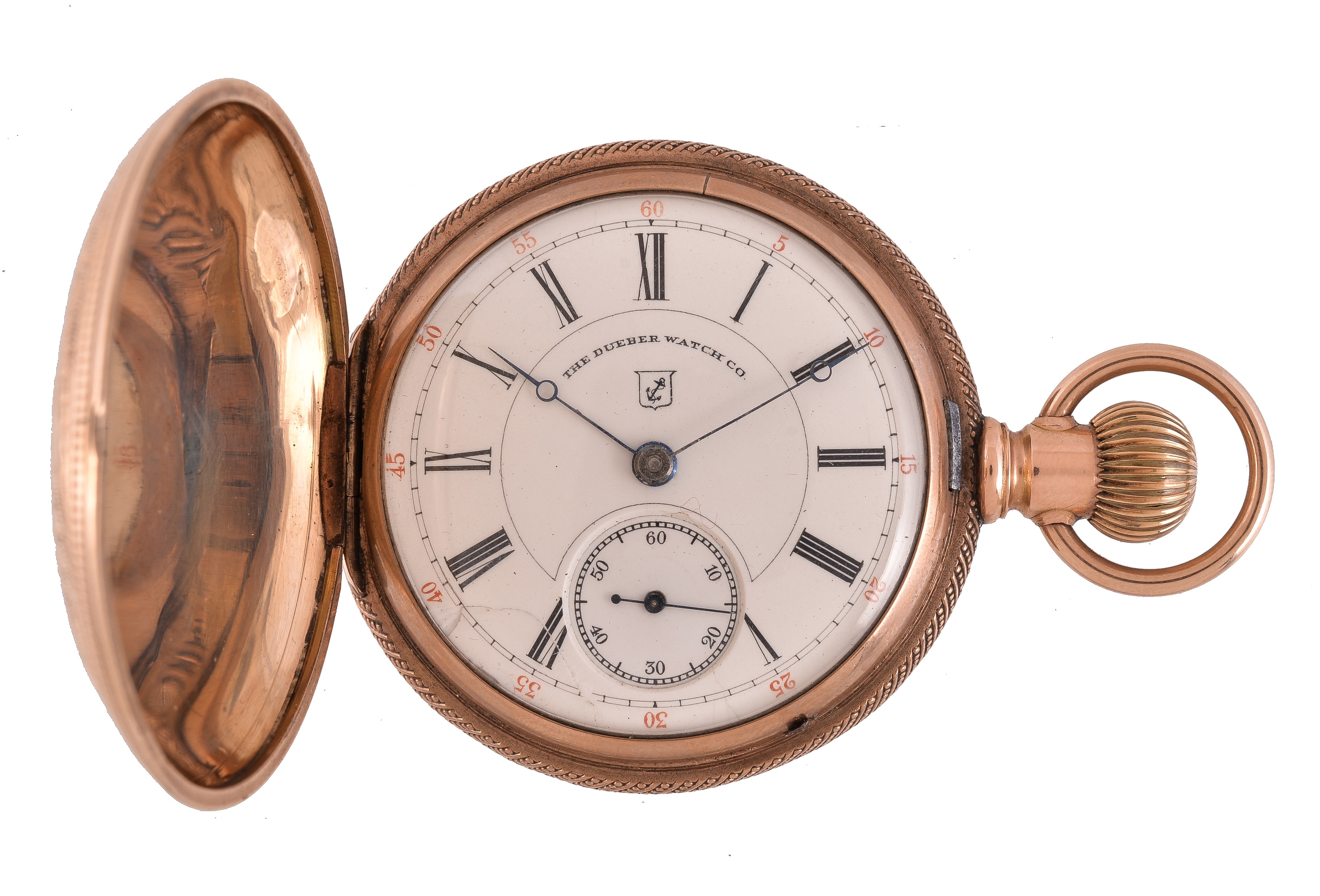 The Dueber Watch Co., gold coloured full hunter keyless wind pocket watch 