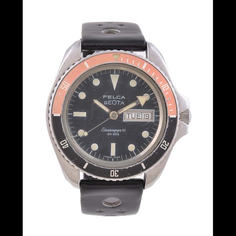 Felca, Geota, Seascoper III, stainless steel wrist watch, no. 8113, circa 1970s