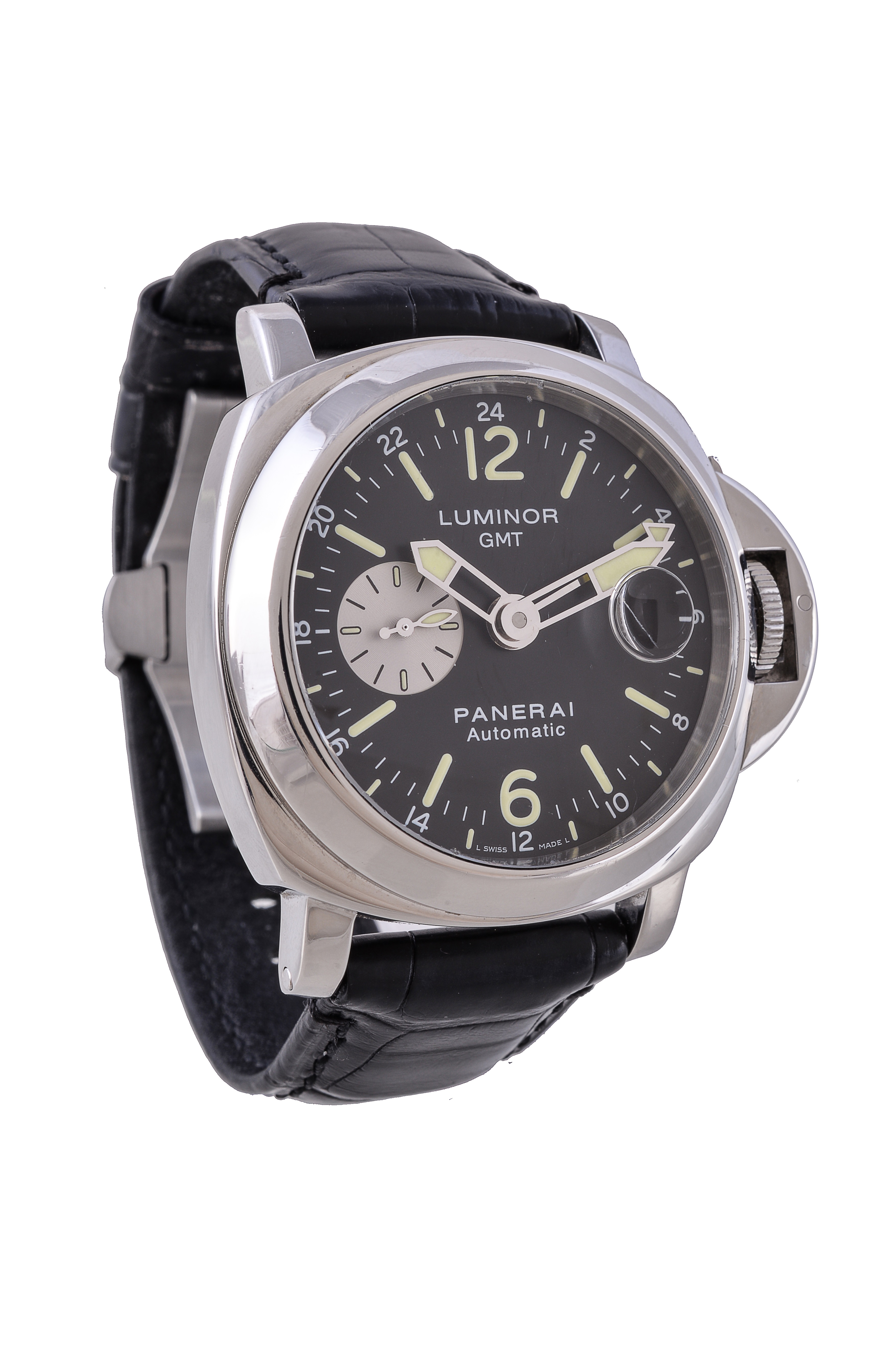 Officine Panerai, Luminor GMT, ref. OP 6761, PAM00088, stainless steel wrist watch 