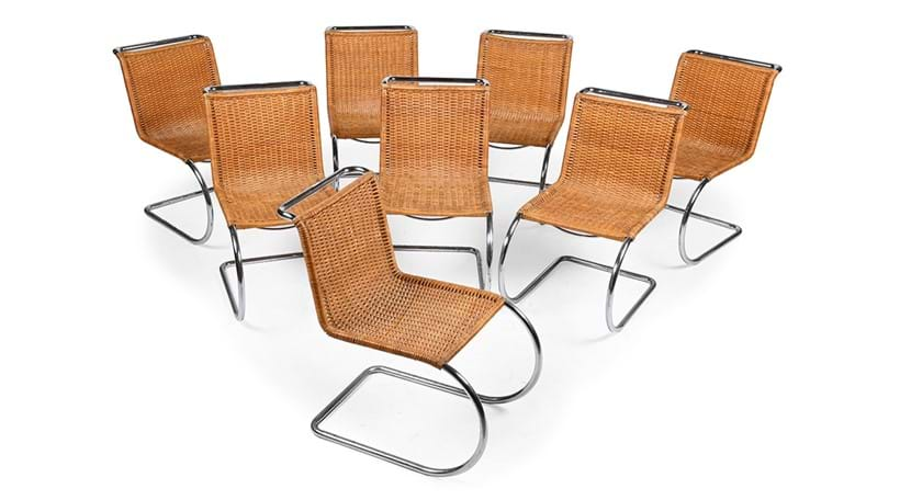 Inline Image - Lot 27: Ludwig Mies Van Der Rohe (German/American, 1886-1969), set of eight 'Mr10' chairs, designed in 1927; circa 1970 | Est. £1,200-1,800 (+ fees)