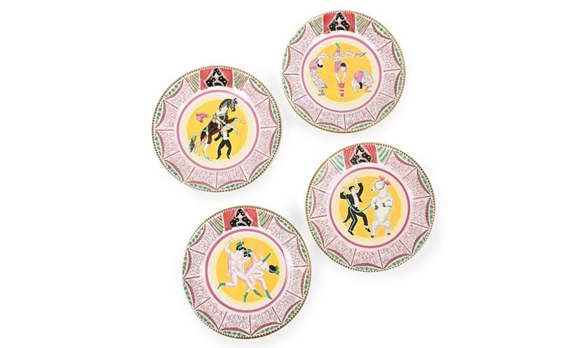 Inline Image - Lot 108: Dame Laura Knight (British, 1877-1970), set of four Clarice Cliff 'Circus' dinner plates, designed 1934 | Est. £1,000-2,000 (+ fees)