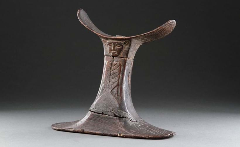 Inline Image - Lot 669: A rare and finely carved Egyptian wooden headrest, Ramessid Period / 13th-12th century B.C | Est. £2,000-3,000 (+ fees)