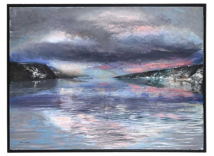 Inline Image - Lot 29: Keith Frederick Grant (British 1930-2012), 'Winter Cloud, Norway', Oil and mixed media on canvas | Est. £1,000-1,500 (+ fees)