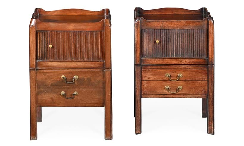 Inline Image - Lot 850: A matched pair of George III mahogany bedside commodes, circa 1780 | Est. £800-1,200 (+ fees)