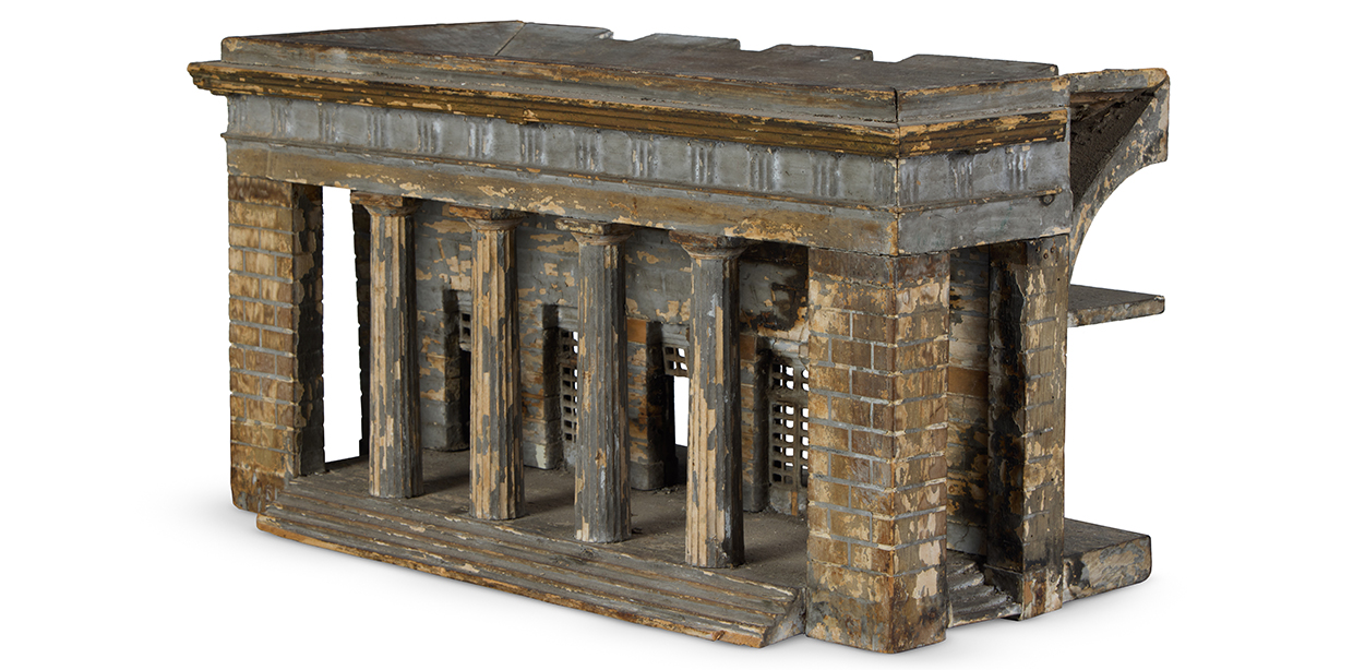 Lot 25 - An unusual carved and painted model of a loggia.jpg