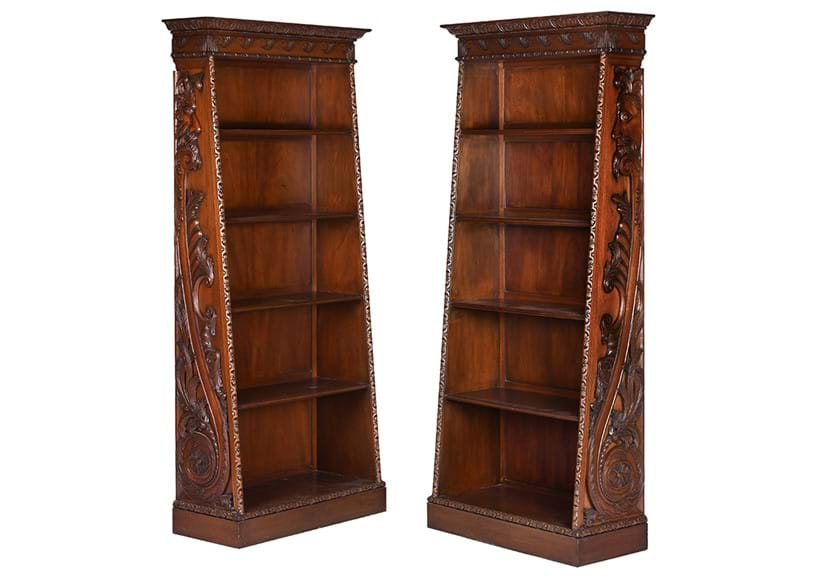 Inline Image - Lot 431: A pair of walnut open bookcases, of recent manufacture | Est. £700-900 (+ fees)