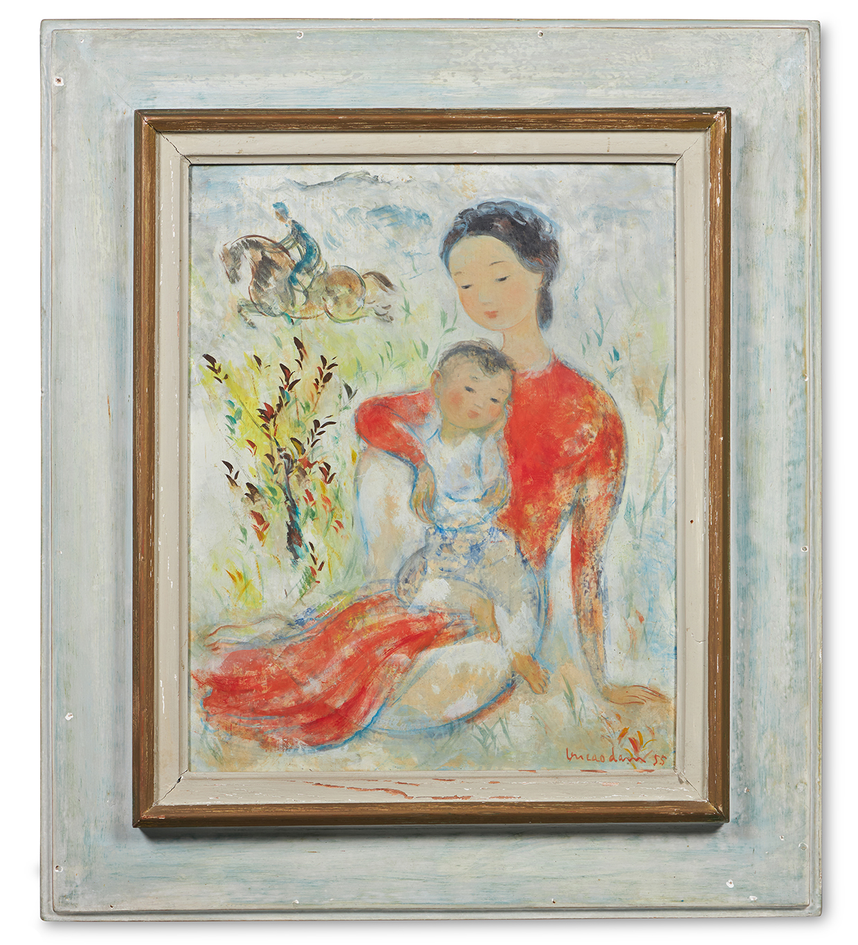Lot 142 - 'Mother and Child with horse leaping' by Vu Cao Dam.jpg (1)