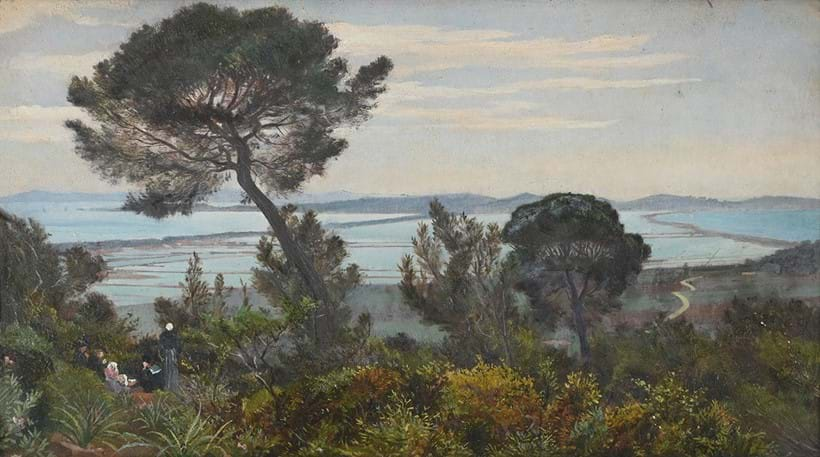 Inline Image - Lot 225: George Howard (British 1843 - 1911), 'Costebelle near Hyéres', Oil on board | Est. £2,000-3,000 (+ fees)