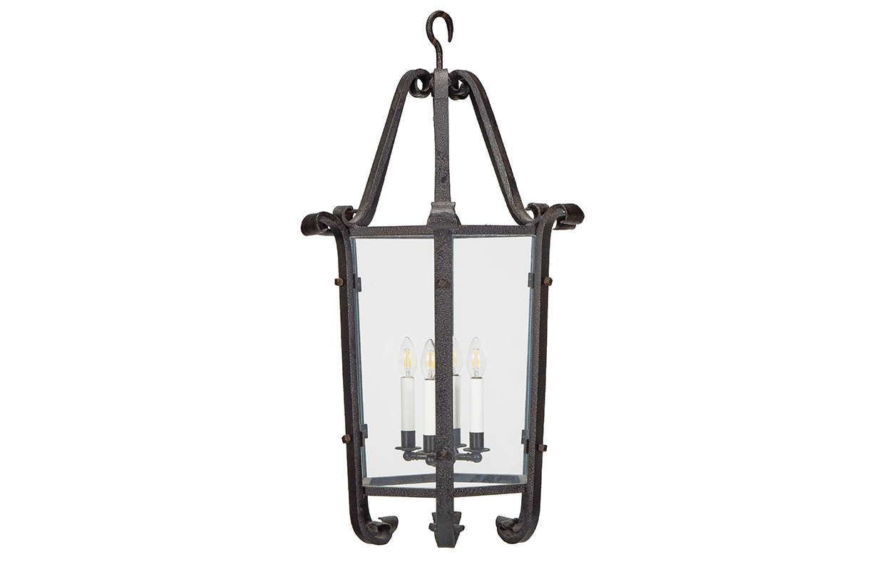Sibyl Colefax & John Fowler auction - Lot 107 -  A patinated wrought iron hexagonal lantern.jpg
