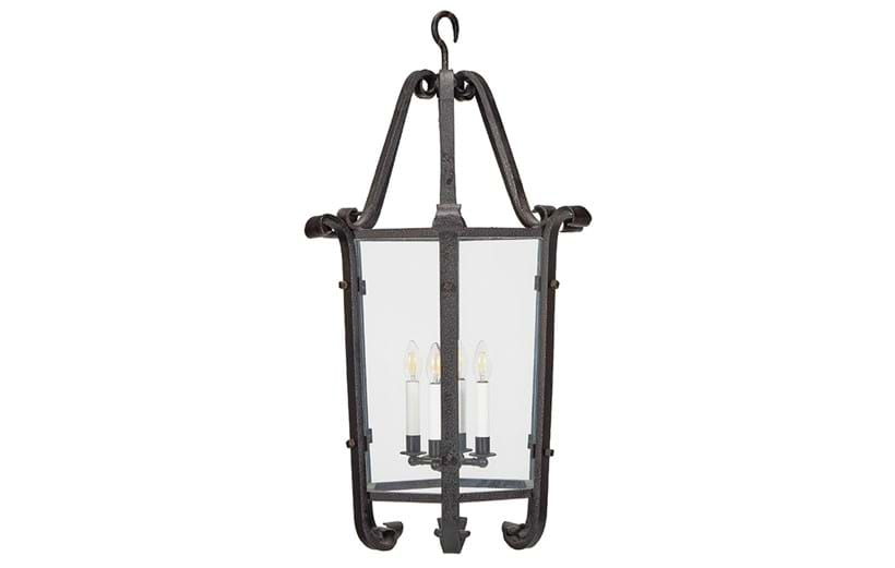 Inline Image - Lot 107: A patinated wrought iron hexagonal lantern, possibly Spanish, mid 20th century | Est. £700-1,000 (+ fees)