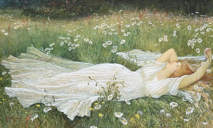 Inline Image - Lot 220: Walter Crane (British 1845 - 1915), 'Summer', Watercolour and bodycolour laid to canvas | Est. £30,000-50,000 (+ fees)