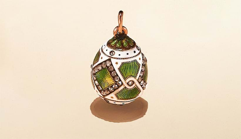 Inline Image - Lot 105: Fabergé, a gem set enamel egg pendant, workmaster Michael Perkhin, St. Petersburg 1898-1903 | Est. £6,000-8,000 (+ fees)