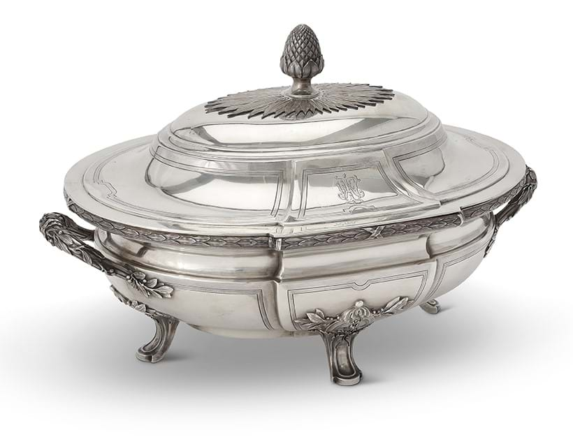 Inline Image - A French silver shaped oval soup tureen and cover by Maison Odiot (1906-1956), Paris 1838-1972 | Sold with Dreweatts in December 2020 for £1,500