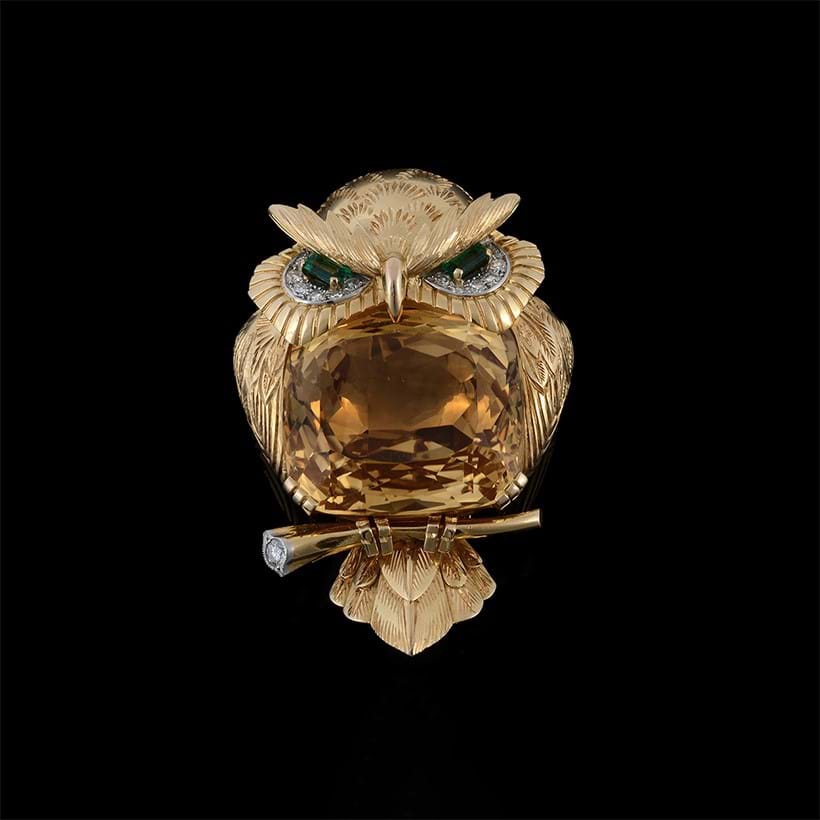 Inline Image - A gem set owl brooch by Cartier, circa 1960 | Sold for £33,480