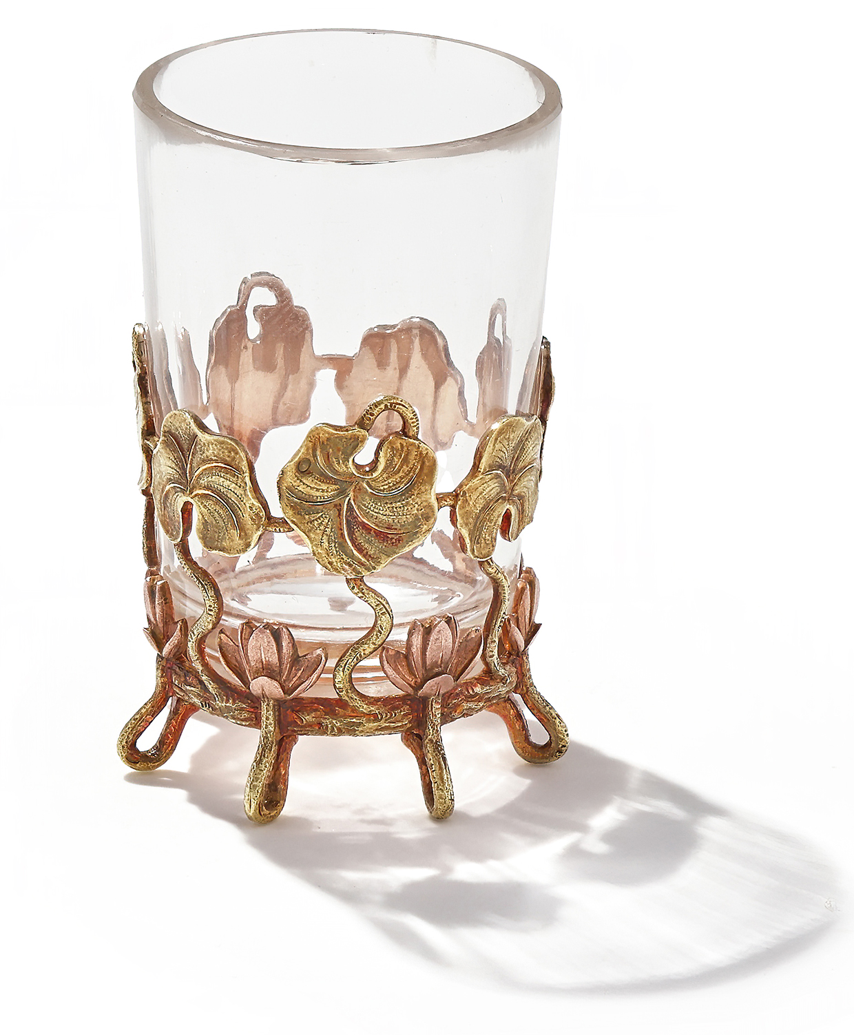 Lot 52 - Faberge two colour gold and rock crystal vodka cup.jpg
