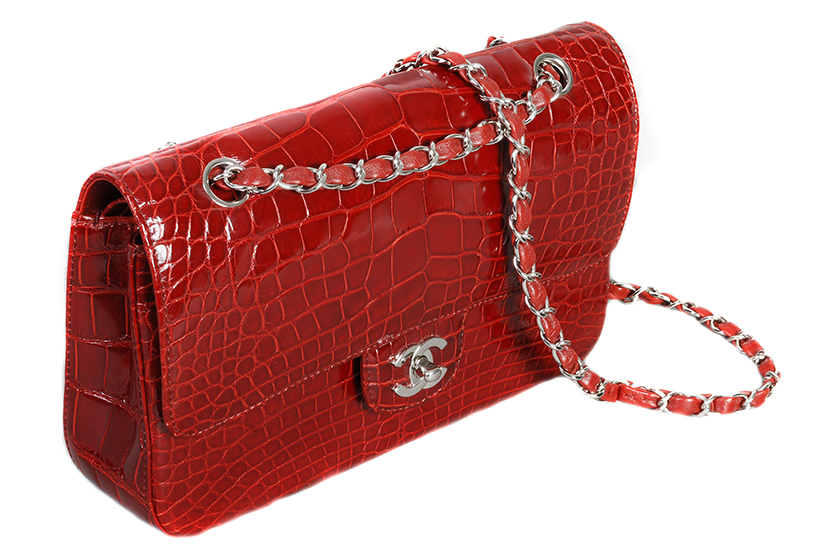 13473 Lot 198 - 10.10.11 Chanel, a rare dark red alligator Classic handbag  Sold for £10,370.JPG