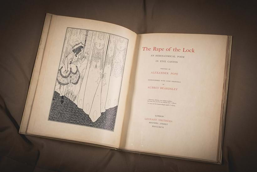 Inline Image - Lot 72: Pope (Alexander), The Rape of the Lock, one of 25 copies on Japanese vellum, illustrated by Aubrey Beardsley, 1896 | Est. £4,000-6,000 (+ fees)