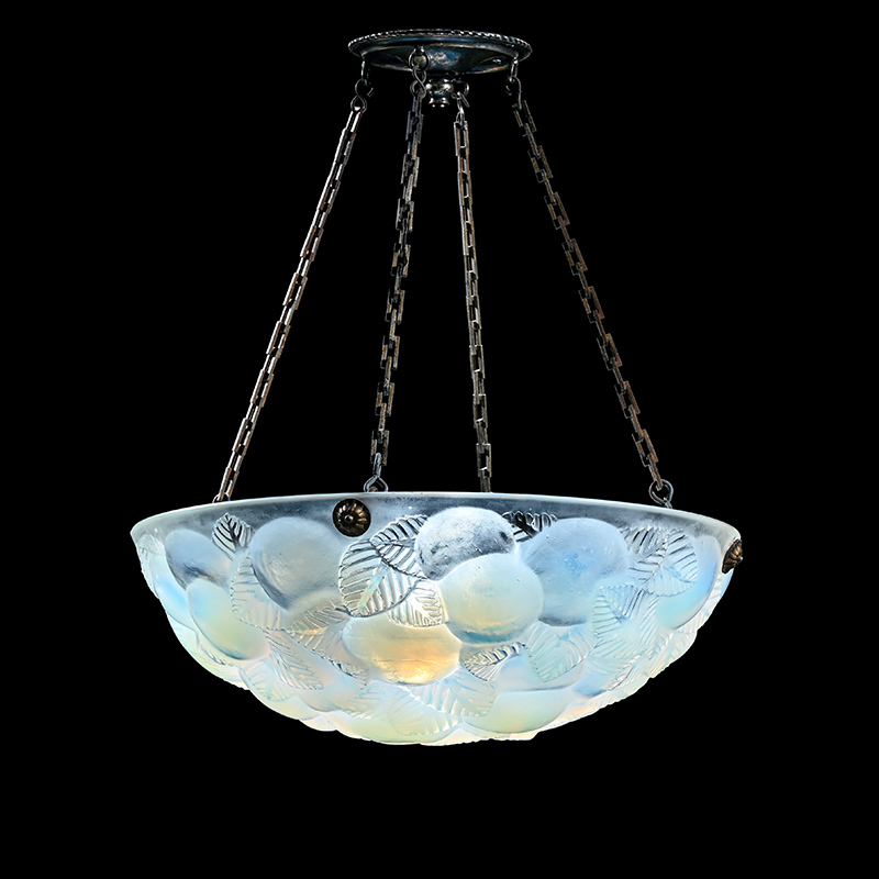 René Lalique (French, 1860-1945) 'Lusanne' Ceiling Light or Plafonnier; Designed 1929