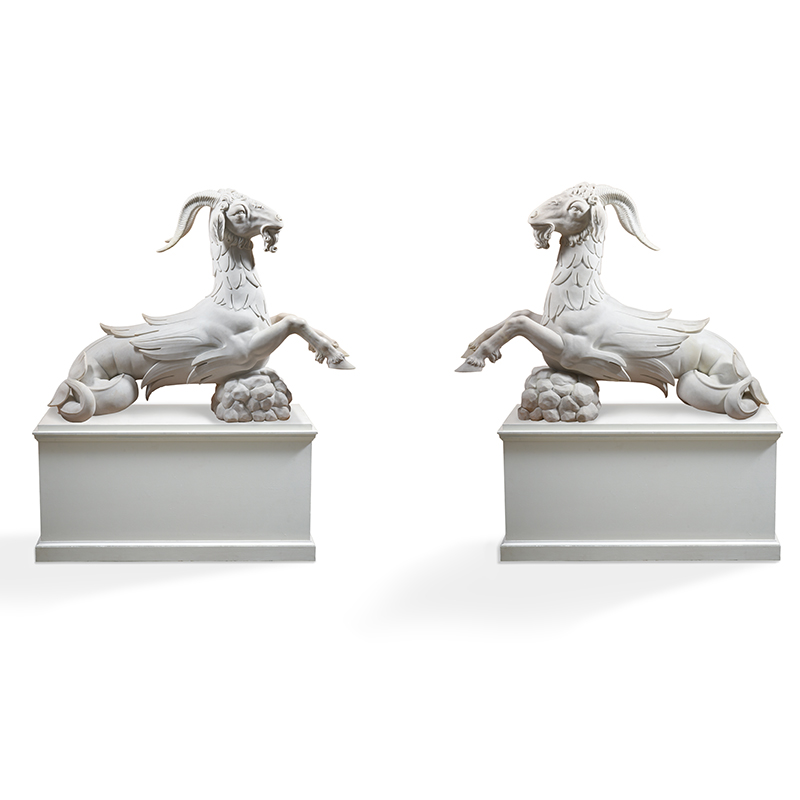 Attributed Innocenzo Spinazzi (1726-1798) Italian, Florence, ca. 1775 pair of Capricorns