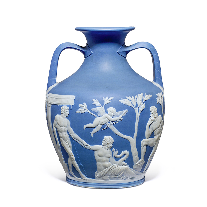 A Wedgwood blue Jasper model of the Portland vase circa 1791 