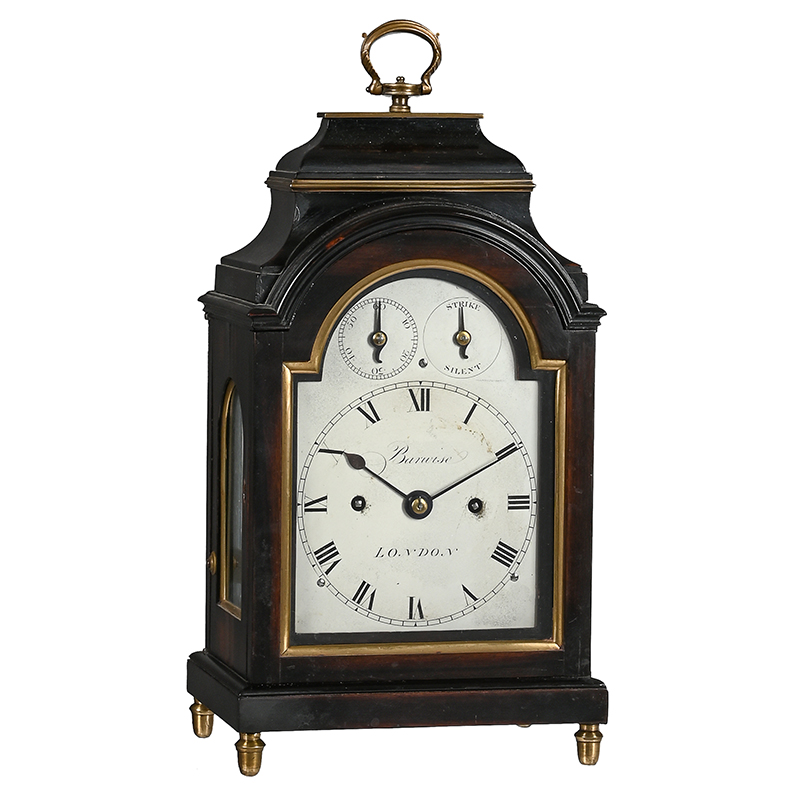 A fine Regency miniature brass mounted ebonised table/bracket clock with trip-hour repeat barwise, London, circa 1820