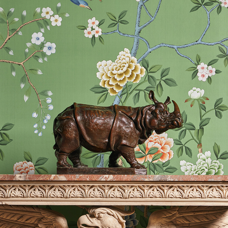 A large 19th century Italian animalier bronze of a rhino