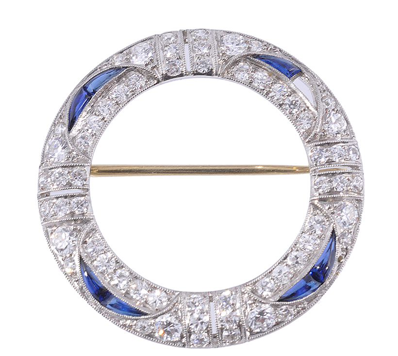13660 Lot 415 - An early 20th century sapphire and diamond brooch by Tiffany & Co., circa 1920 Sold for £1,736. 820w.JPG