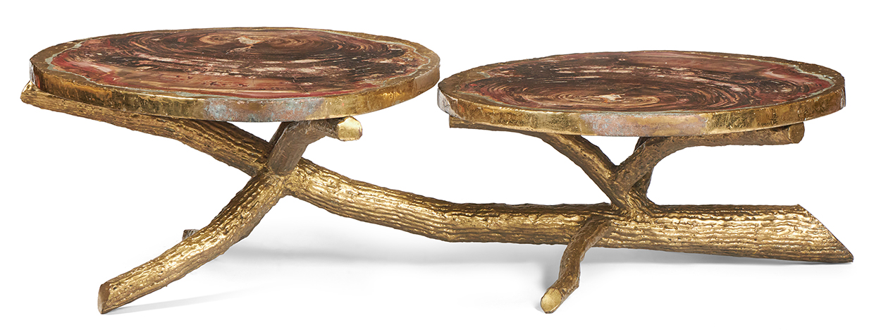 Parnham Park Collection - Lot 24 - Jacques Duval-Brasseur, petrified tree and gilt bronze low table.jpg